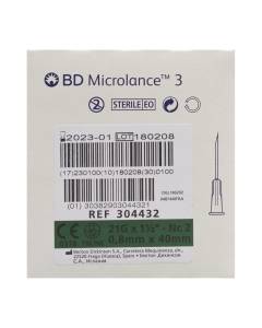 Bd microlance 3 aiguilles 0.80x40mm vert 100 pce