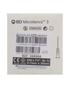 Bd microlance 3 aiguilles 0.70x30mm noir 100 pce