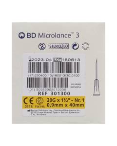 Bd microlance 3 aiguilles 0.90x40mm jaune 100 pce