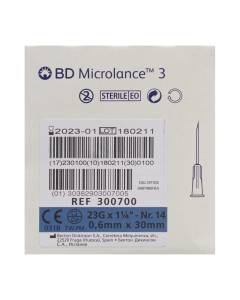 Bd microlance 3 aiguilles 0.60x30mm bleu 100 pce