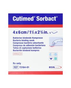 Cutimed sorbact compresse 4x6cm stérile 5 pce