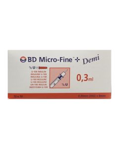 BD MICRO-FINE+ U100 Ins Spr 8mm Demi