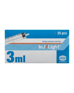 Inj/light seringues jetables 3ml 3-parties 25 pce